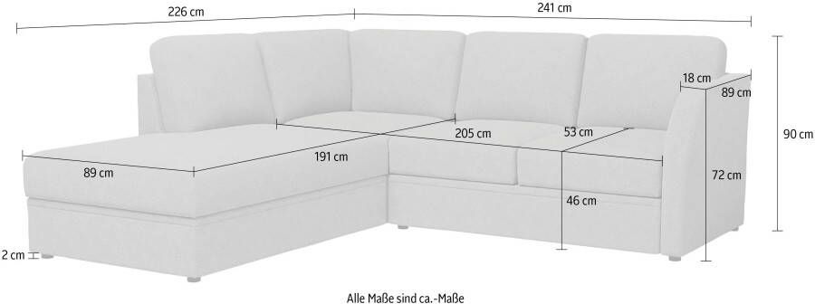 Home affaire Hoekbank Lavars L-vorm slaapbank met slaapfunctie en bergruimte in twee verschillende stofkwaliteiten - Foto 7