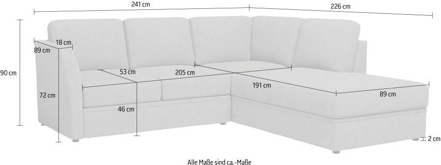 Home affaire Hoekbank Lavars L-vorm slaapbank met slaapfunctie en bergruimte in twee verschillende stofkwaliteiten - Foto 7