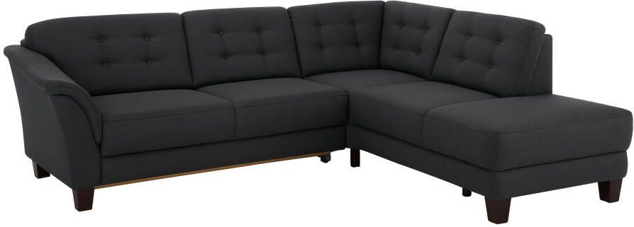 Home affaire Hoekbank Trondheim L-vorm met binnenvering en capitonnage achter poten beuken donker - Foto 16