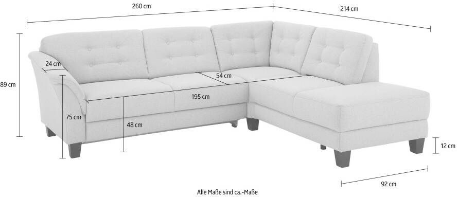Home affaire Hoekbank Trondheim L-vorm met binnenvering en capitonnage achter poten beuken donker - Foto 14