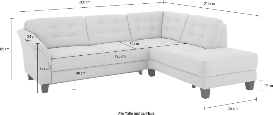 Home affaire Hoekbank Trondheim L-vorm met binnenvering en capitonnage achter poten beuken donker - Foto 13