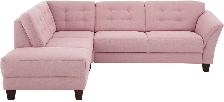 Home affaire Hoekbank Trondheim L-vorm met binnenvering en capitonnage achter poten beuken donker - Foto 7