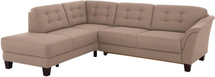 Home affaire Hoekbank Trondheim L-vorm met binnenvering en capitonnage achter poten beuken donker - Foto 5