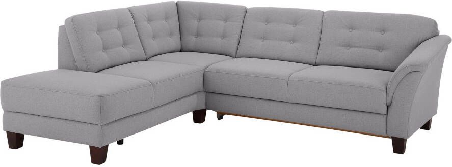 Home affaire Hoekbank Trondheim L-vorm met binnenvering en capitonnage achter poten beuken donker - Foto 5