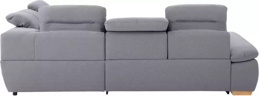 Home affaire Hoekbank Lotus home luxe belastbaar tot wel 140 kg incl. zitdiepteverstelling naar keuze met verstelbare armleuningen en hoofdbord slaapfunctie en bergruimte