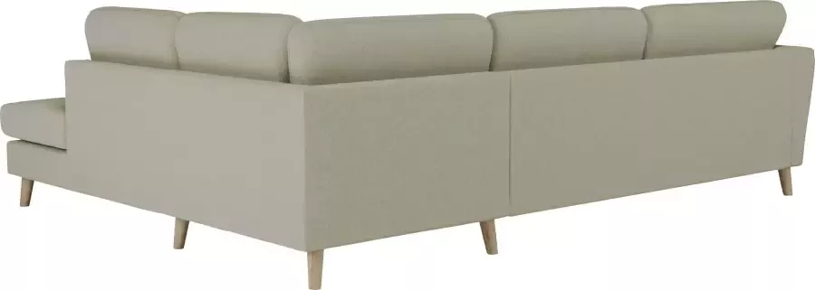 Home affaire Hoekbank MARSEILLE 278x202 cm L-model Ottom. Rechts links Massief houten poten van eiken in verschillend overtrekken en kleurvarianten - Foto 3