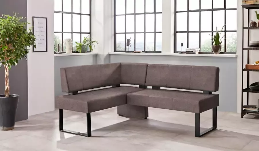 Home affaire Hoekbank Oliver met metalen frame keukenbank verschillende hoezen cord eetkamerbank ottos choice - Foto 1