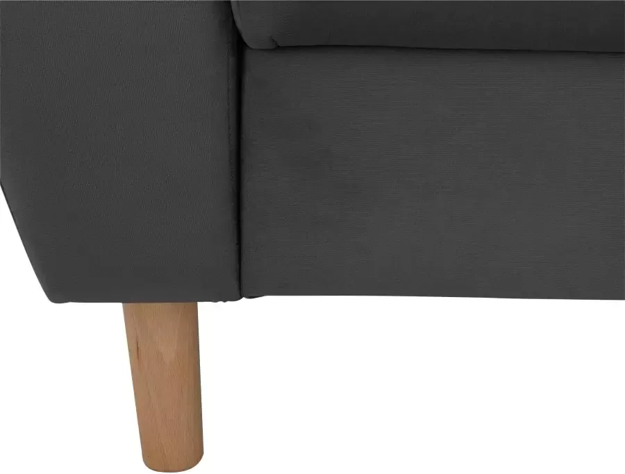 Home affaire Hoekbank Rice L-vorm met bonellverenkern hocker & kussens ottomane aan beide zijden monteerbaar (set)