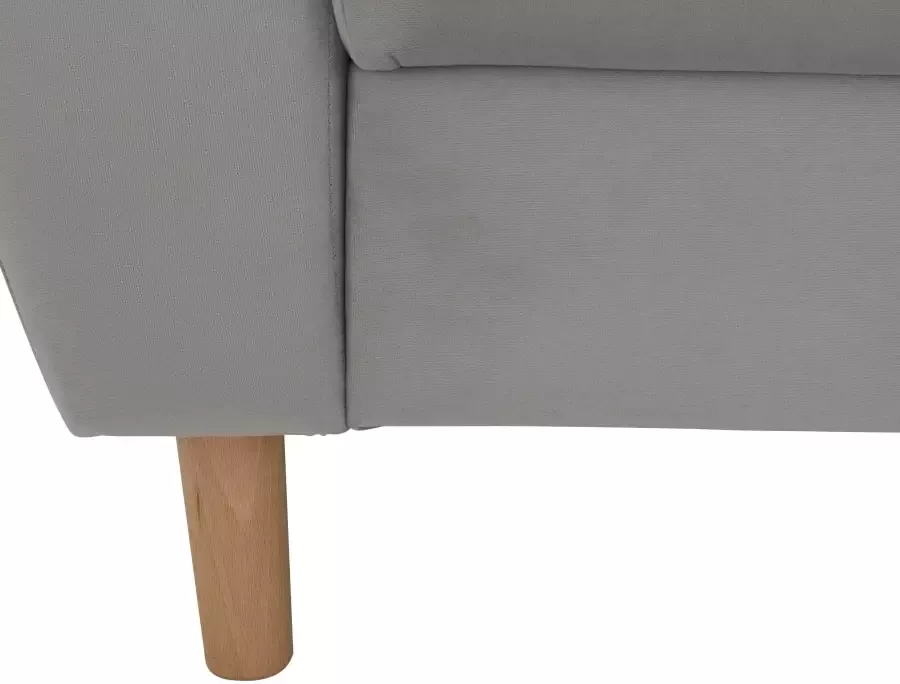 Home affaire Hoekbank Rice L-vorm met bonellverenkern hocker & kussens ottomane aan beide zijden monteerbaar (set)