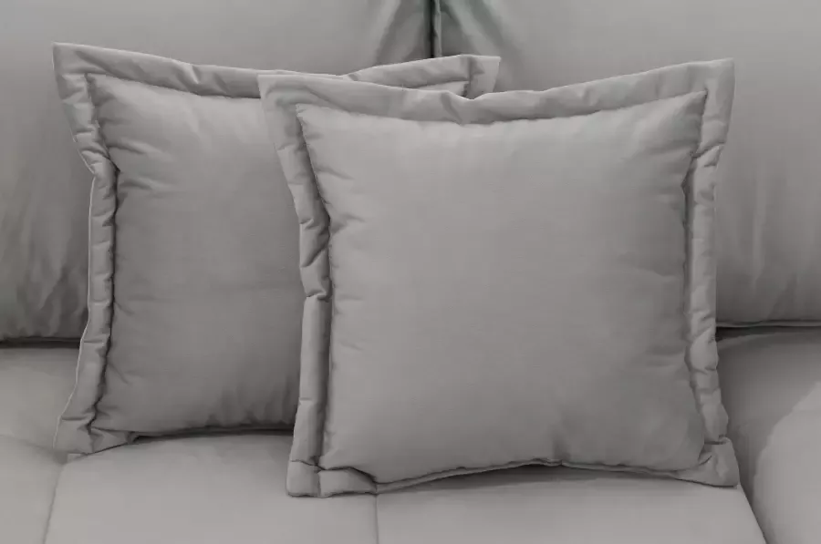 Home affaire Hoekbank Rice L-vorm met bonellverenkern hocker & kussens ottomane aan beide zijden monteerbaar (set) - Foto 3