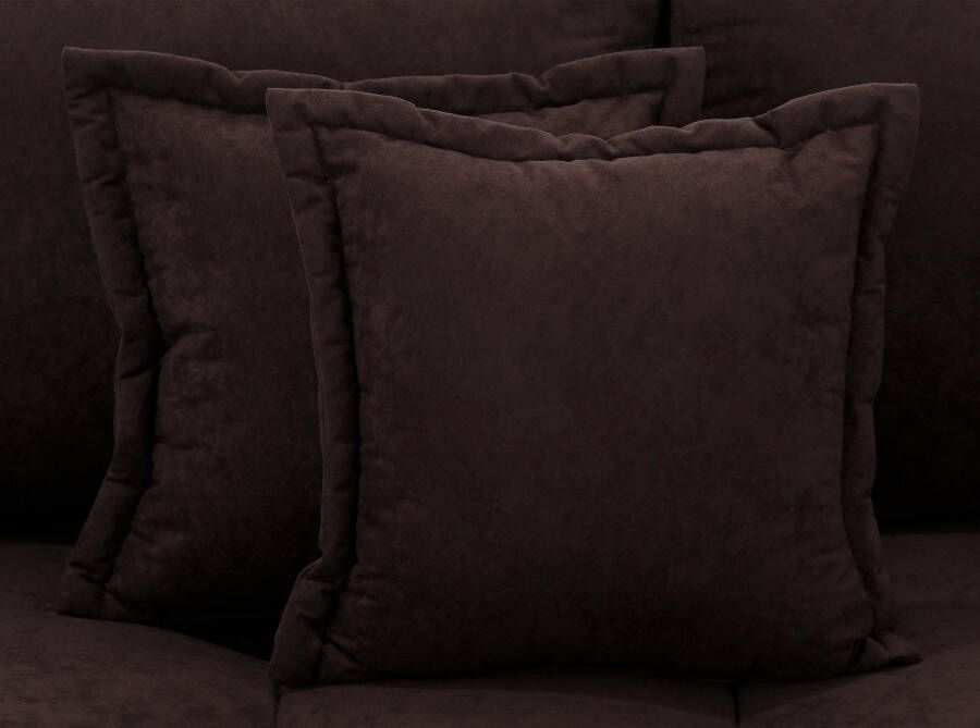 Home affaire Hoekbank Rice L-vorm met bonellverenkern hocker & kussens ottomane aan beide zijden monteerbaar (set) - Foto 3