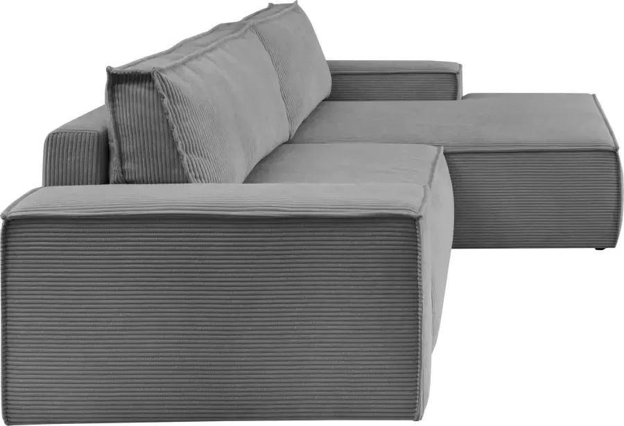 Home affaire Hoekbank SHERWOOD bedbank 267 cm L-model Slaapfunctie met bedlade (210x136 cm) cord vintage fluweel - Foto 6