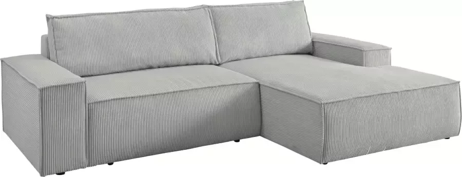 Home affaire Hoekbank SHERWOOD bedbank 267 cm L-model Slaapfunctie met bedlade (210x136 cm) cord vintage fluweel - Foto 17