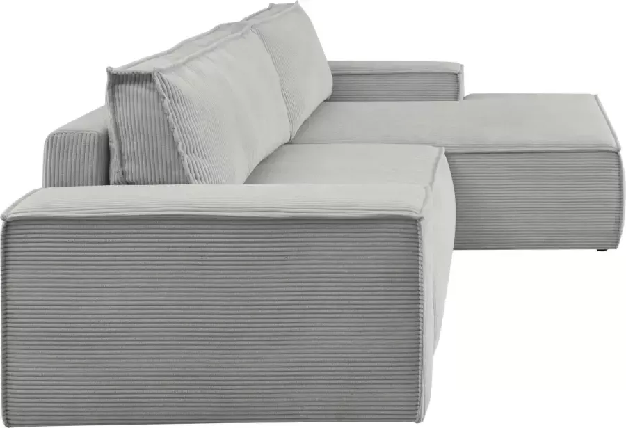 Home affaire Hoekbank SHERWOOD bedbank 267 cm L-model Slaapfunctie met bedlade (210x136 cm) cord vintage fluweel - Foto 7