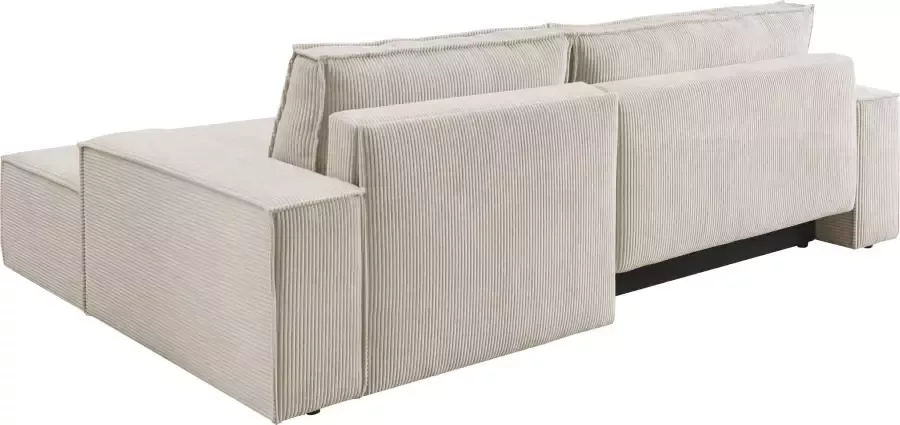 Home affaire Hoekbank SHERWOOD bedbank 267 cm L-model Slaapfunctie met bedlade (210x136 cm) cord vintage fluweel - Foto 17