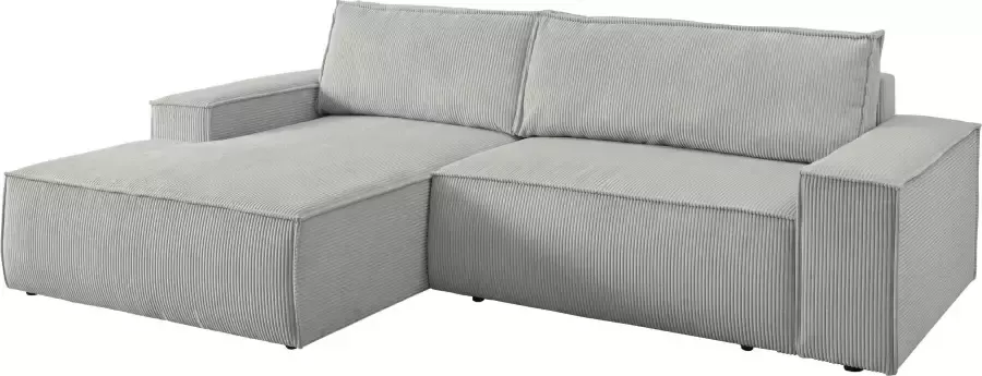 Home affaire Hoekbank SHERWOOD bedbank 267 cm L-model Slaapfunctie met bedlade (210x136 cm) cord vintage fluweel - Foto 14