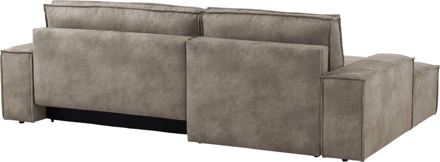 Home affaire Hoekbank SHERWOOD Schlafsofa 267 cm L-Form(ligoppervlak 210x136 cm) en bedkist ribfluweel vintage fluweel velour - Foto 12