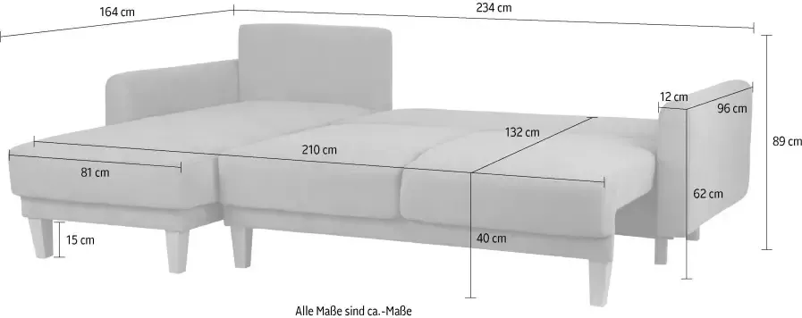 Home affaire Hoekbank Triplo naar keuze met slaapbank functie en bedbox ligoppervlak 210 132 cm - Foto 7
