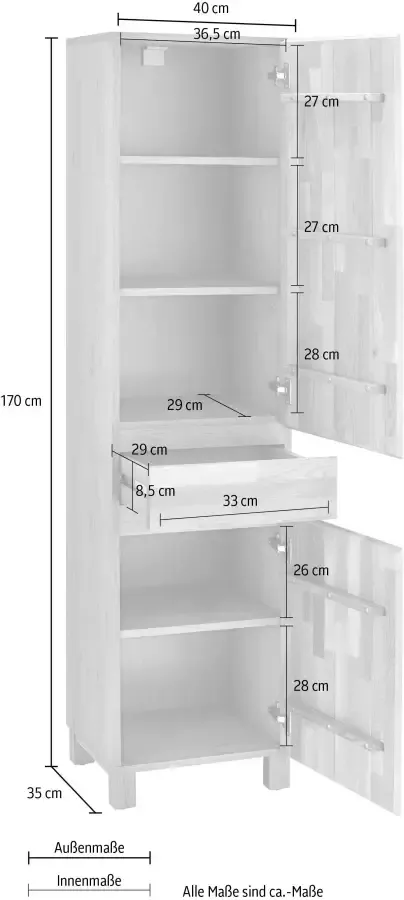 Home affaire Hoge kast Kaika Breedte 40 cm - Foto 4