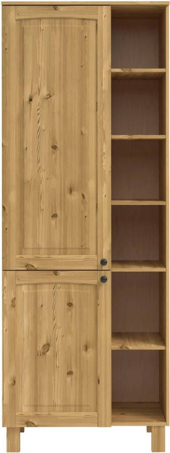 Kochstation Hoge kast KS-Osby Massief grenen breedte 75 cm 2 deuren 4 legplanken 6 open vakken (1 stuk) - Foto 9