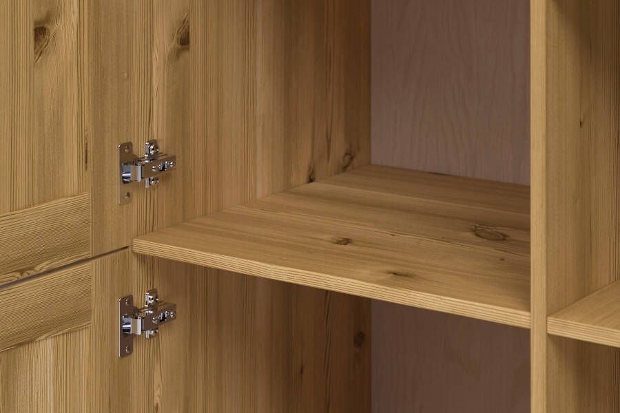 Kochstation Hoge kast KS-Osby Massief grenen breedte 75 cm 2 deuren 4 legplanken 6 open vakken (1 stuk) - Foto 4