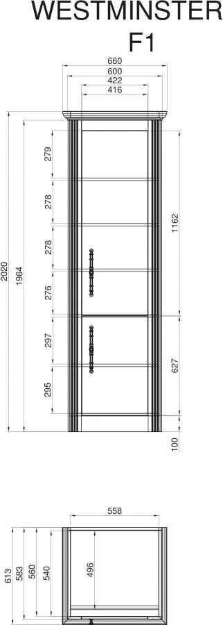 Kochstation Hoge kast KS-Westminster in romantische landelijke stijl hoogte 202 cm exclusief by otto - Foto 5