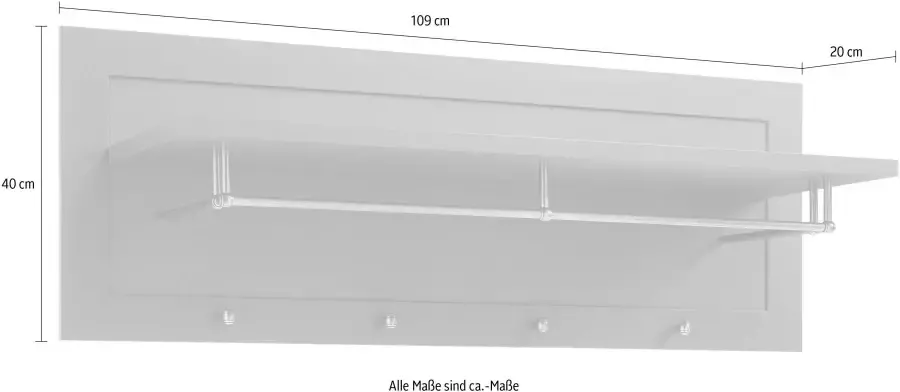 Home affaire Kapstokpaneel ASCOT Breedte ca. 109 cm - Foto 4