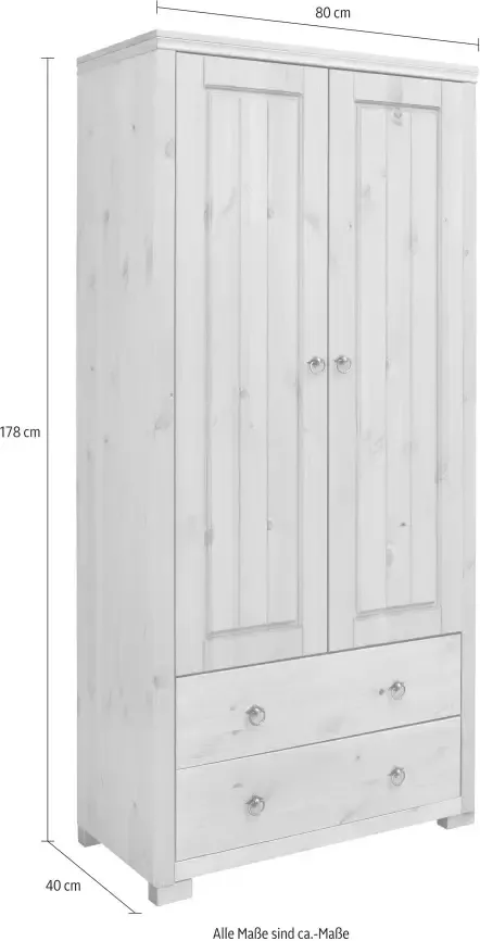 Home affaire Kledingkast Gotland Hoogte 178 cm met houten deuren - Foto 6