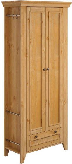Home affaire Kledingkast Skandinavia Massief hout 2-deurs met lade en ophangmogelijkheden aan de zijkant - Foto 9