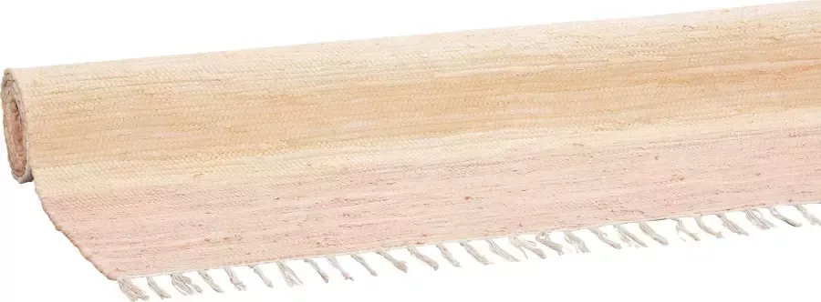 My home Vloerkleed MERLE Vlakweefsel omkeerbaar tapijt gestreept handgeweven met franjes loper - Foto 5