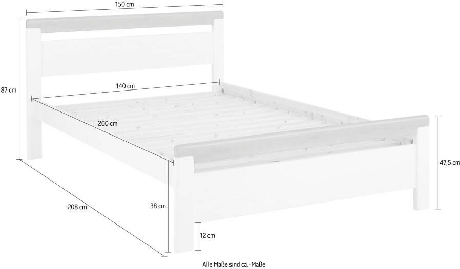 Home affaire Massief houten ledikant Capre in verschillende breedtes verkrijgbaar gecertificeerd massief hout latten look - Foto 3