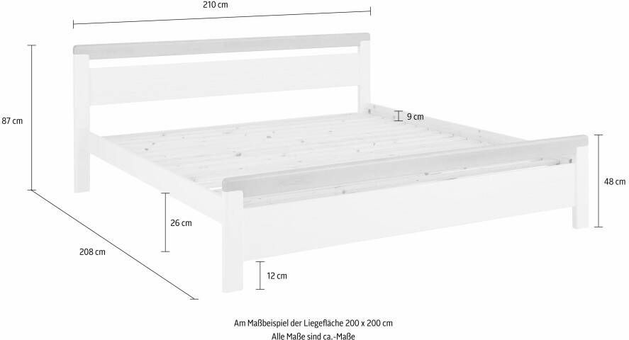 Home affaire Massief houten ledikant Capre in verschillende breedtes verkrijgbaar gecertificeerd massief hout latten look - Foto 3