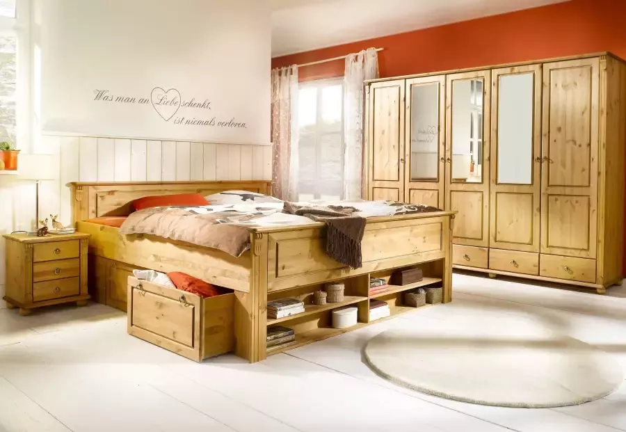 Home affaire Massief houten ledikant TESSIN FSC-gecertificeerd grenen Bed met opbergruimte INCLUSIEF oprolbare lattenbodem - Foto 2