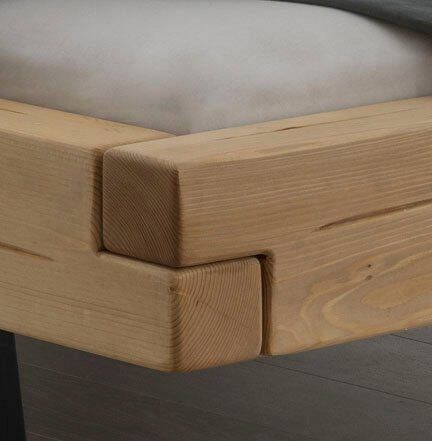 Home affaire Massief houten ledikant Ultima van hout in balk-look met metalen sleepoot - Foto 4