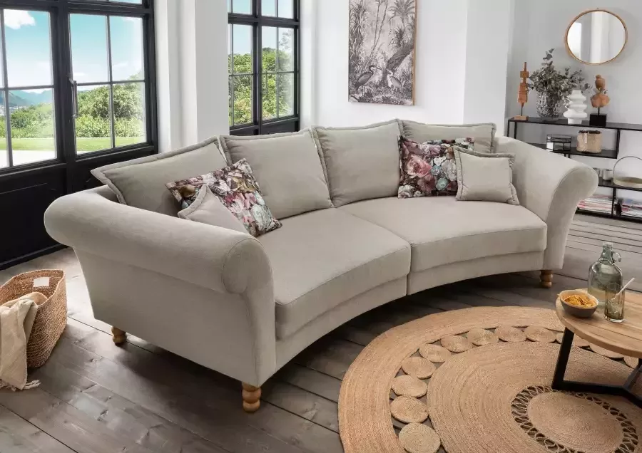 Home affaire Megabank Tassilo gebogen vormentaal comfortabel Mega Sofa breedte 350cm