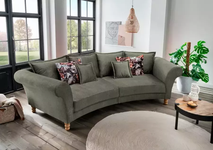 Home affaire Megabank Tassilo gebogen vormentaal comfortabel Mega Sofa breedte 350cm