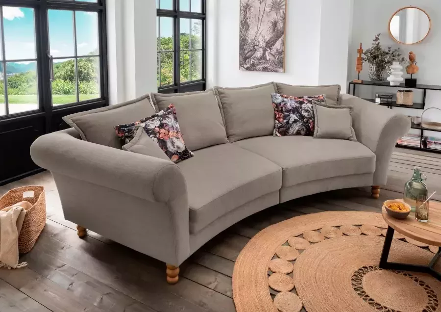 Home affaire Megabank Tassilo gebogen vormentaal comfortabel Mega Sofa breedte 350cm