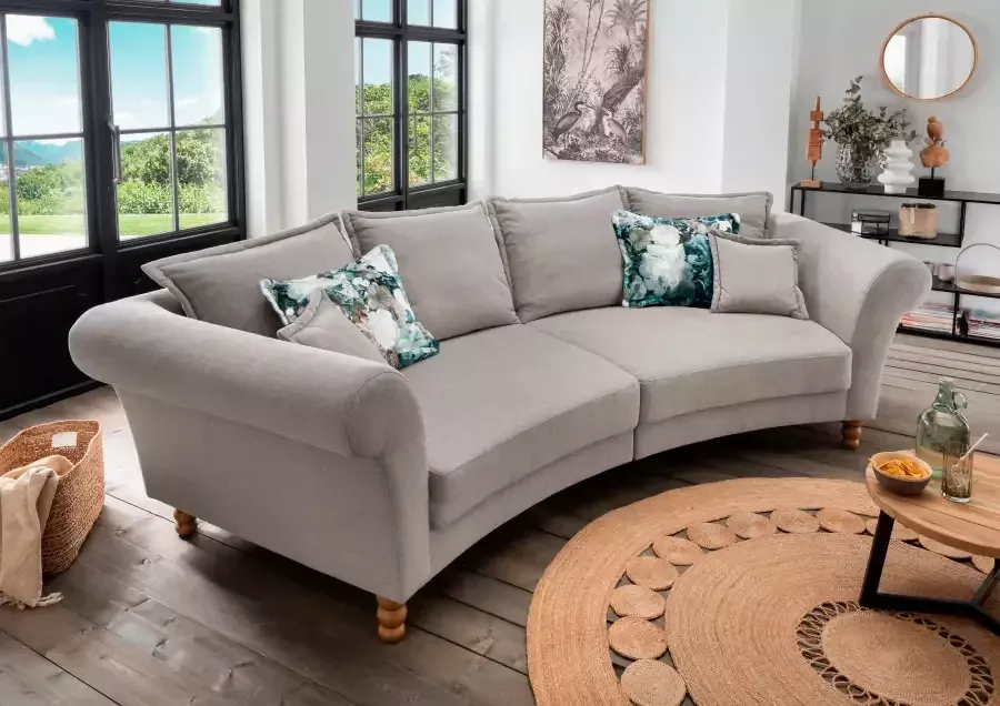 Home affaire Megabank Tassilo gebogen vormentaal comfortabel Mega Sofa breedte 350cm