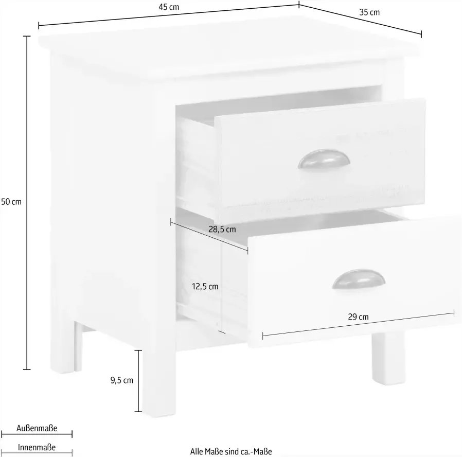 Home affaire Nachtkastje Pilatus schittert in hout-look met geborsteld ladefront breedte 45 cm - Foto 1