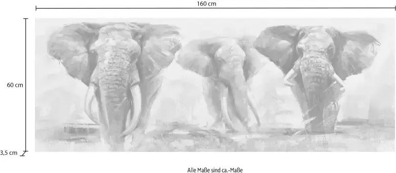 Home affaire Olieverfschilderij Elephant - Foto 1