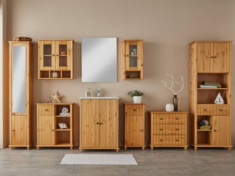 Home affaire Onderkast Vili Breedte 34 cm badkamerkast van massief hout grenenhout - Foto 5
