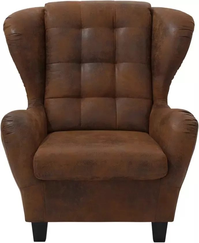 Home affaire Oorfauteuil Alexander incl. hocker met stiksels in vele kleuren (2 stuks) - Foto 7