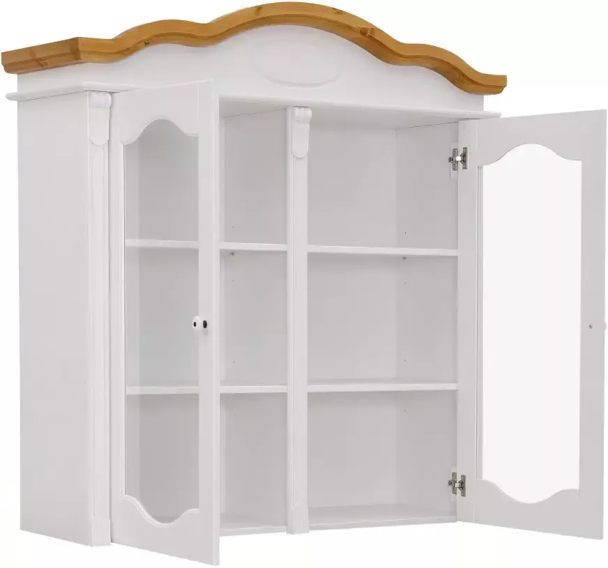 Home affaire Opzetkast TESSIN Vitrinekast breedte 115 cm van massief dennenhout FSC - Foto 4