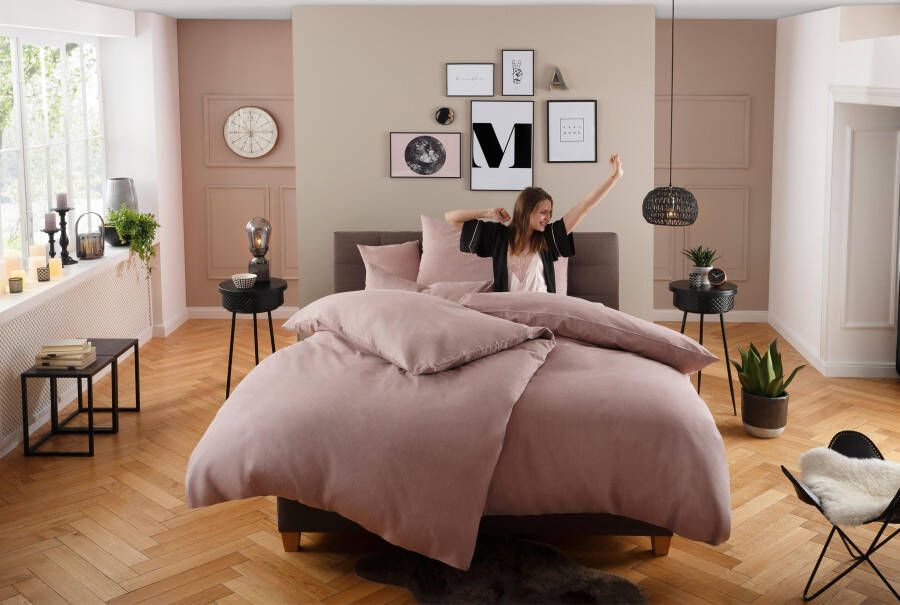 Home affaire Overtrekset Melli Dekbedovertrek van katoen linnen-look in mêlee-look - Foto 9