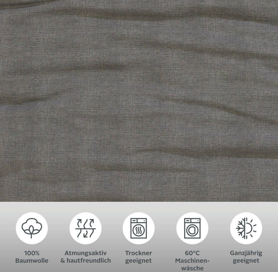 Home affaire Overtrekset Melli Dekbedovertrek van katoen linnen-look in mêlee-look - Foto 6