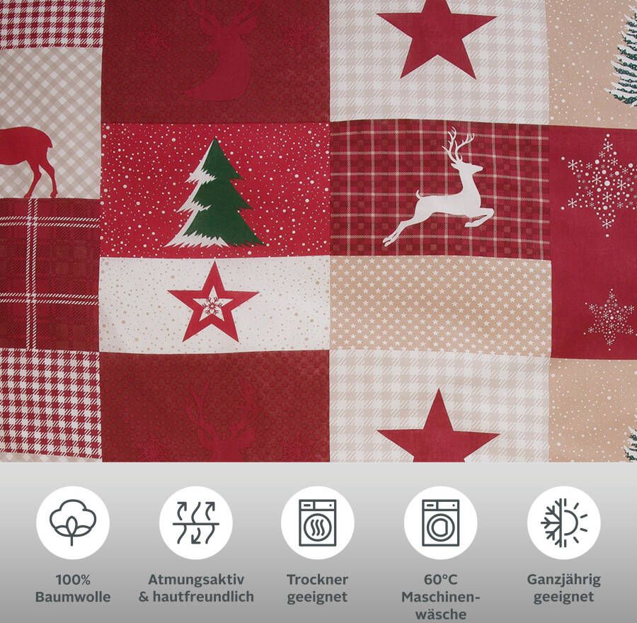Home affaire Overtrekset Nicholas in mt. 135x200 of 155x220 cm ideaal voor de kerstdagen (2-delig) - Foto 2