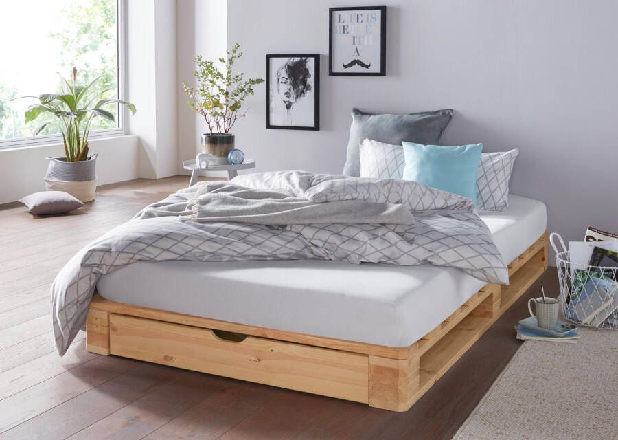 Home affaire Palletbed Alasco gecertificeerd massief hout uit te breiden tot tweepersoons- of familiebed - Foto 1