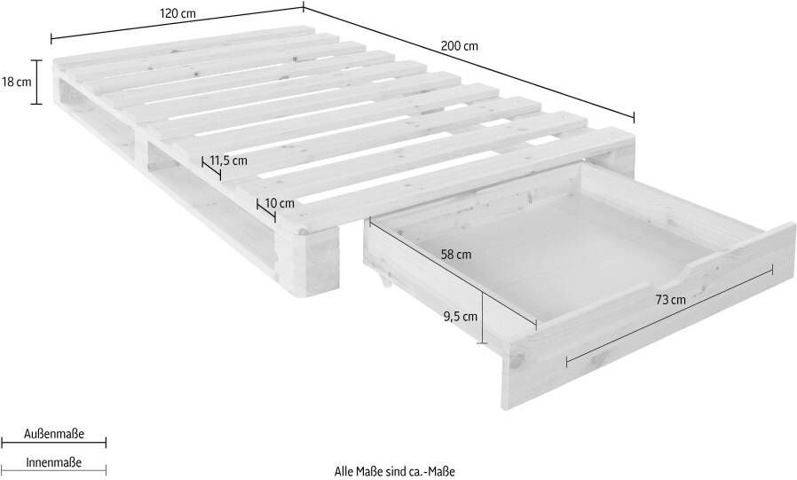 Home affaire Palletbed Alasco gecertificeerd massief hout uit te breiden tot tweepersoons- of familiebed - Foto 8