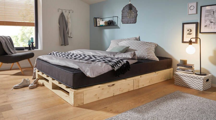 Home affaire Palletbed Alasco gecertificeerd massief hout uit te breiden tot tweepersoons- of familiebed - Foto 5