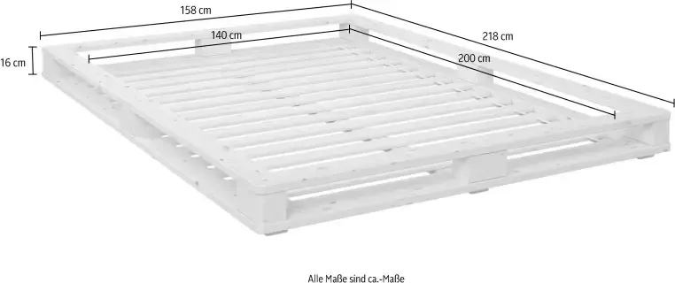 Home affaire Palletbed "PALO" BESTSELLER! Bed gecertificeerd massief hout (grenen) - Foto 3